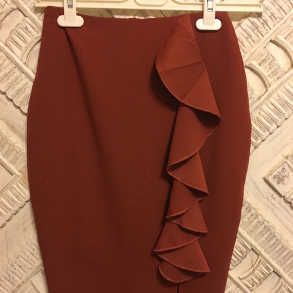 NWOT Ruffle Pencil Skirt - Picture 2 of 8